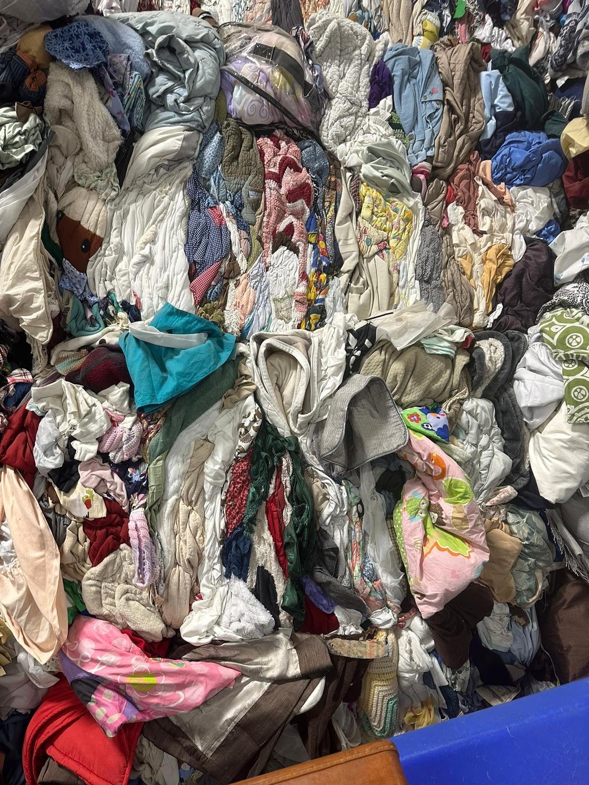 Baled linen and household textiles