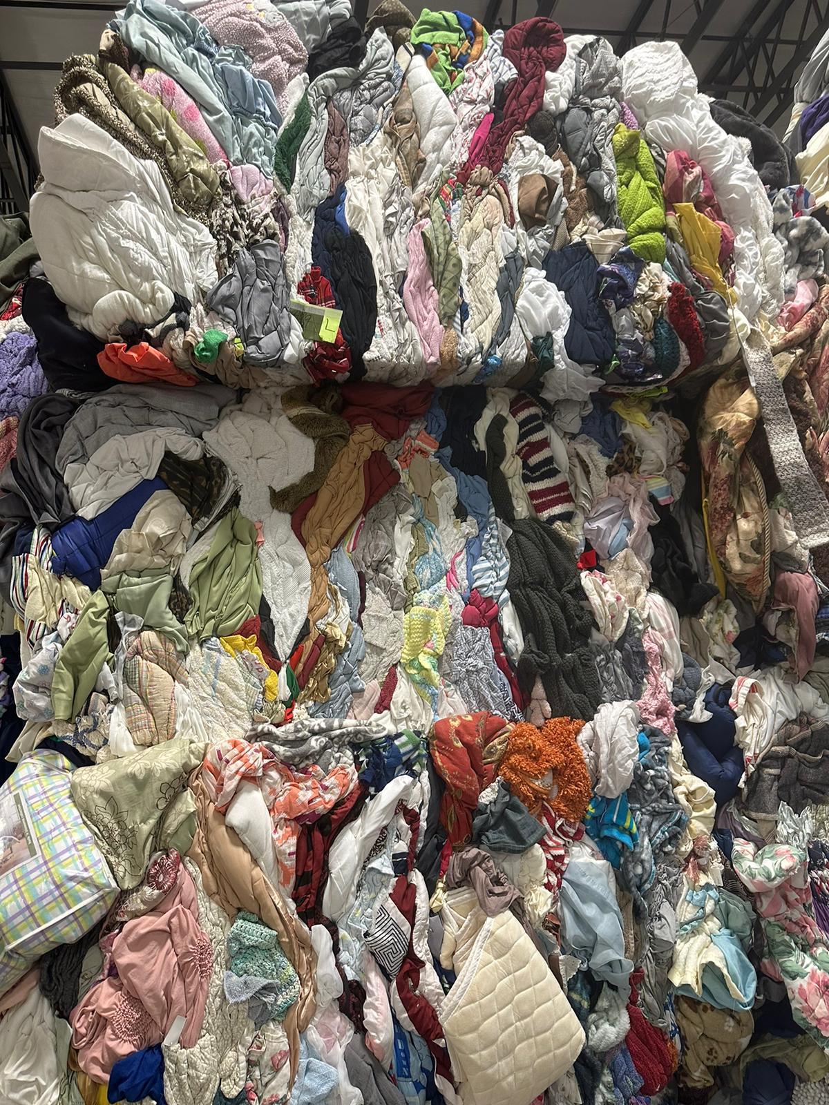 Baled linen and household textiles